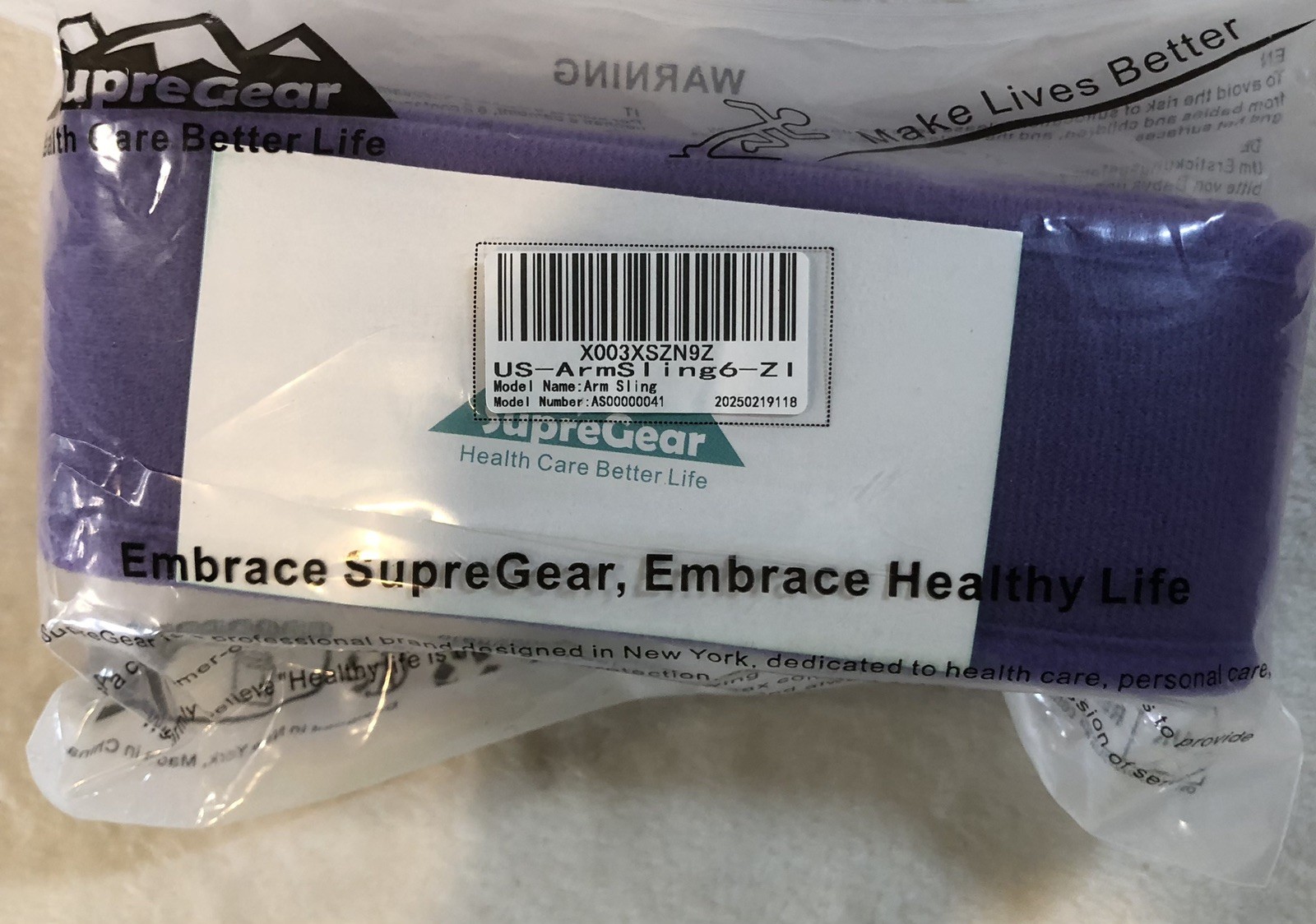 Arm Sling, One Size Fits Most, Purple