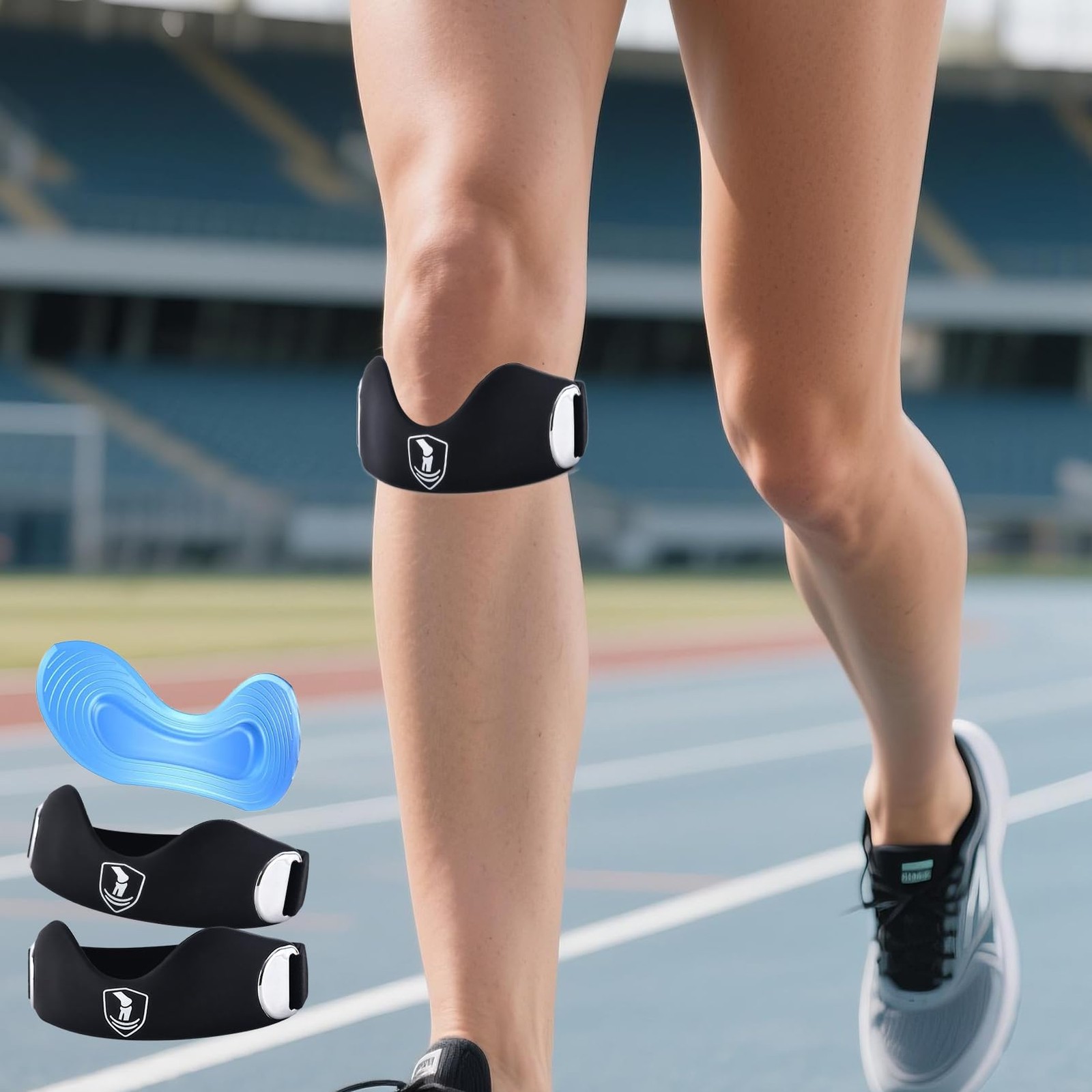 Patellar tendon support strap2 Pack, helps protect knee One Size, black
