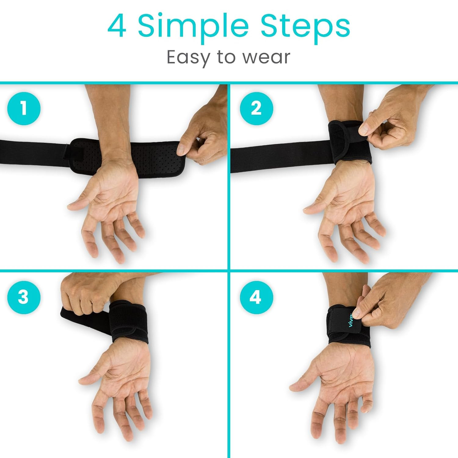 Vive Wrist Support Wrap (2 Pack) – Band for Tennis, Working Out, Golf & Sports –