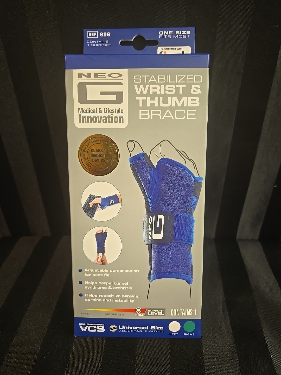 Stabilized Wrist & Thumb Brace Universal Size Right Hand