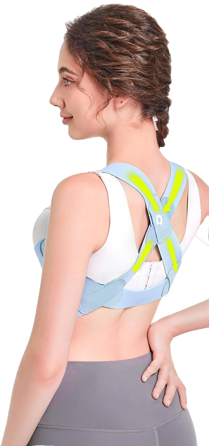 AOFIT Womens Posture Corrector X-Shaped Back Brace Invisible Under Clothes, L