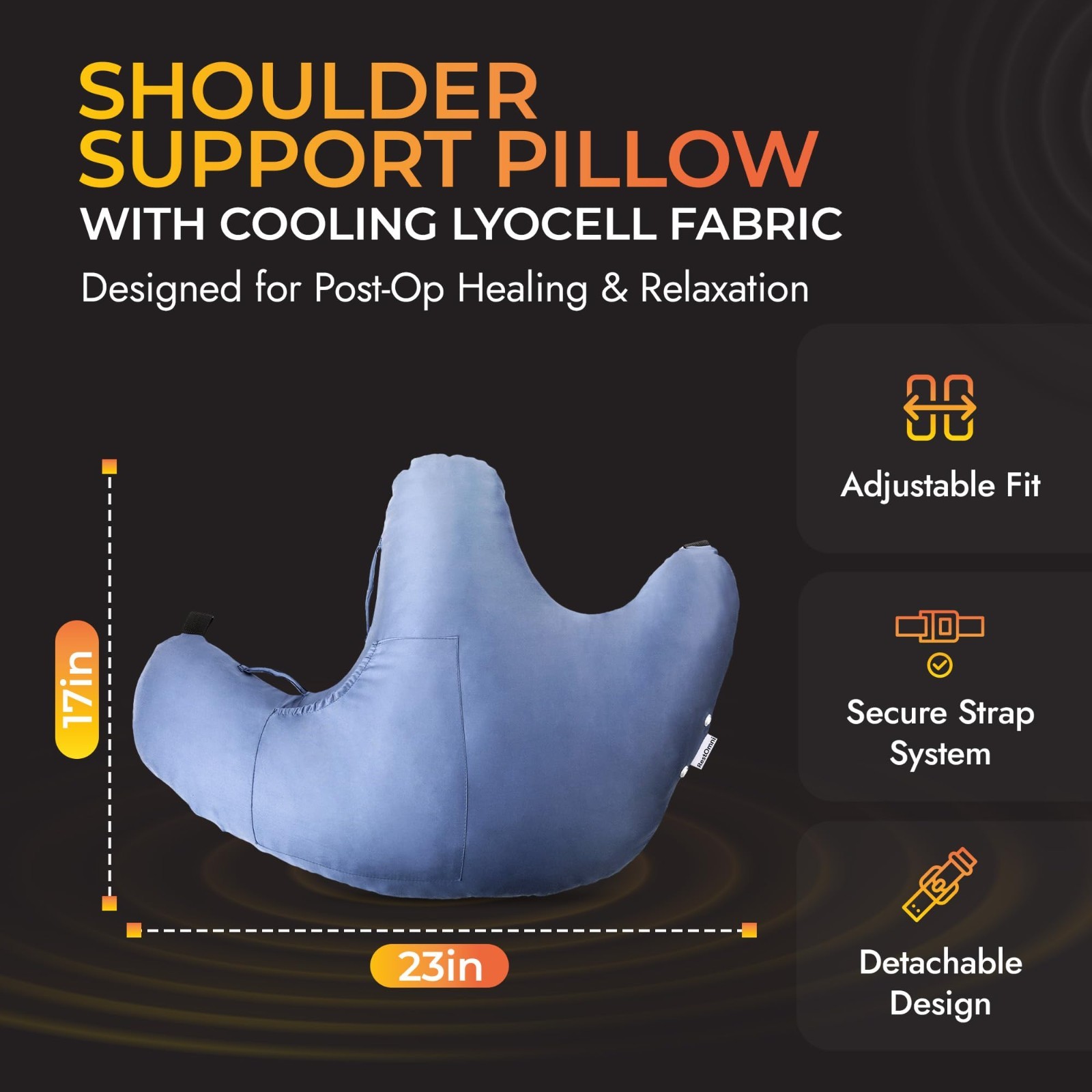 Shoulder Surgery Recovery Pillow – Rotator Cuff Relief, Arm Sling Support, Washa