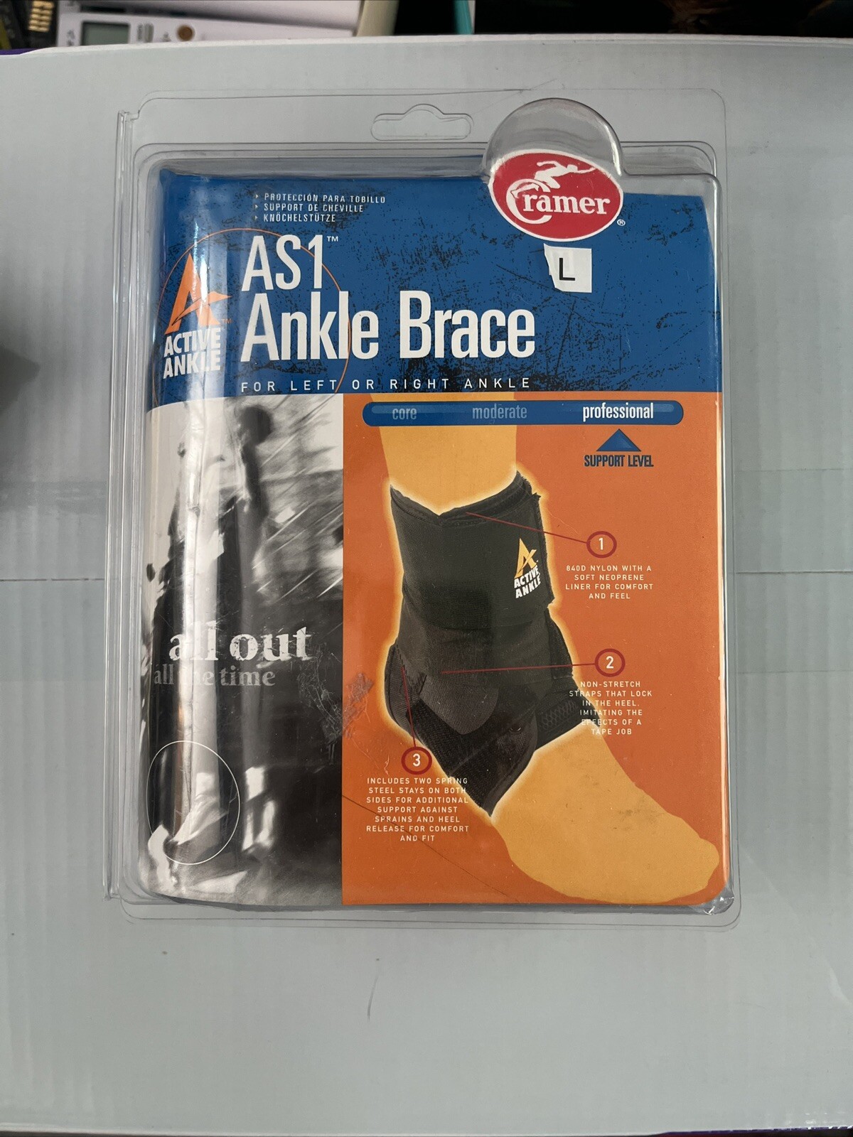 New Cramer Sport Lacer Ankle Support for Left or Right Ankle: Black Size Large