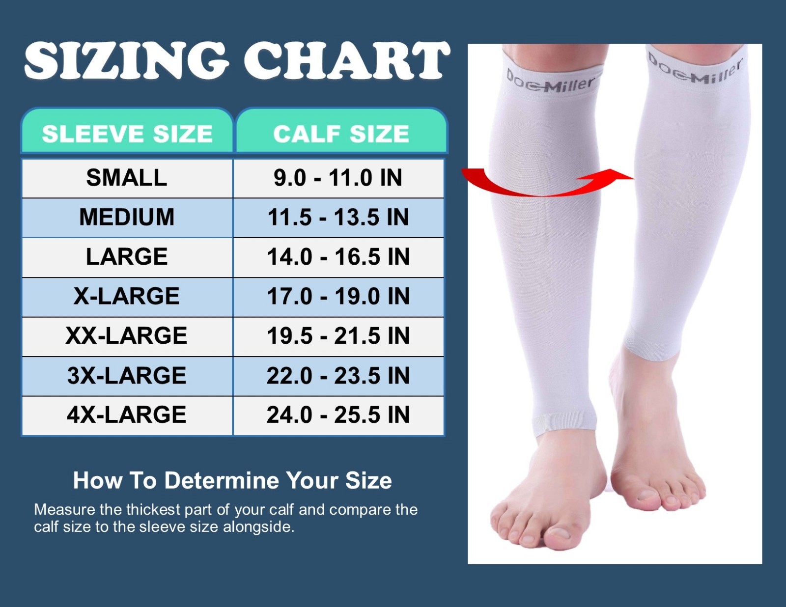 Doc Miller Calf Compression Sleeve 1 Pair 15-20 mmHg Varicose Veins GRAY