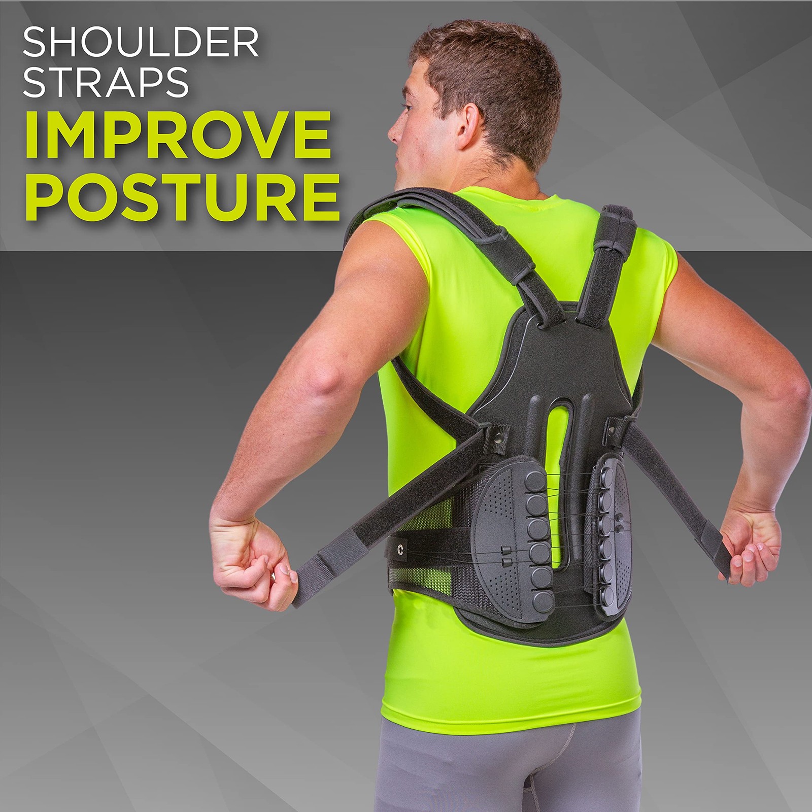 BraceAbility Plus Size TLSO Back Clamshell Brace – XXL Hard XX-Large, Black