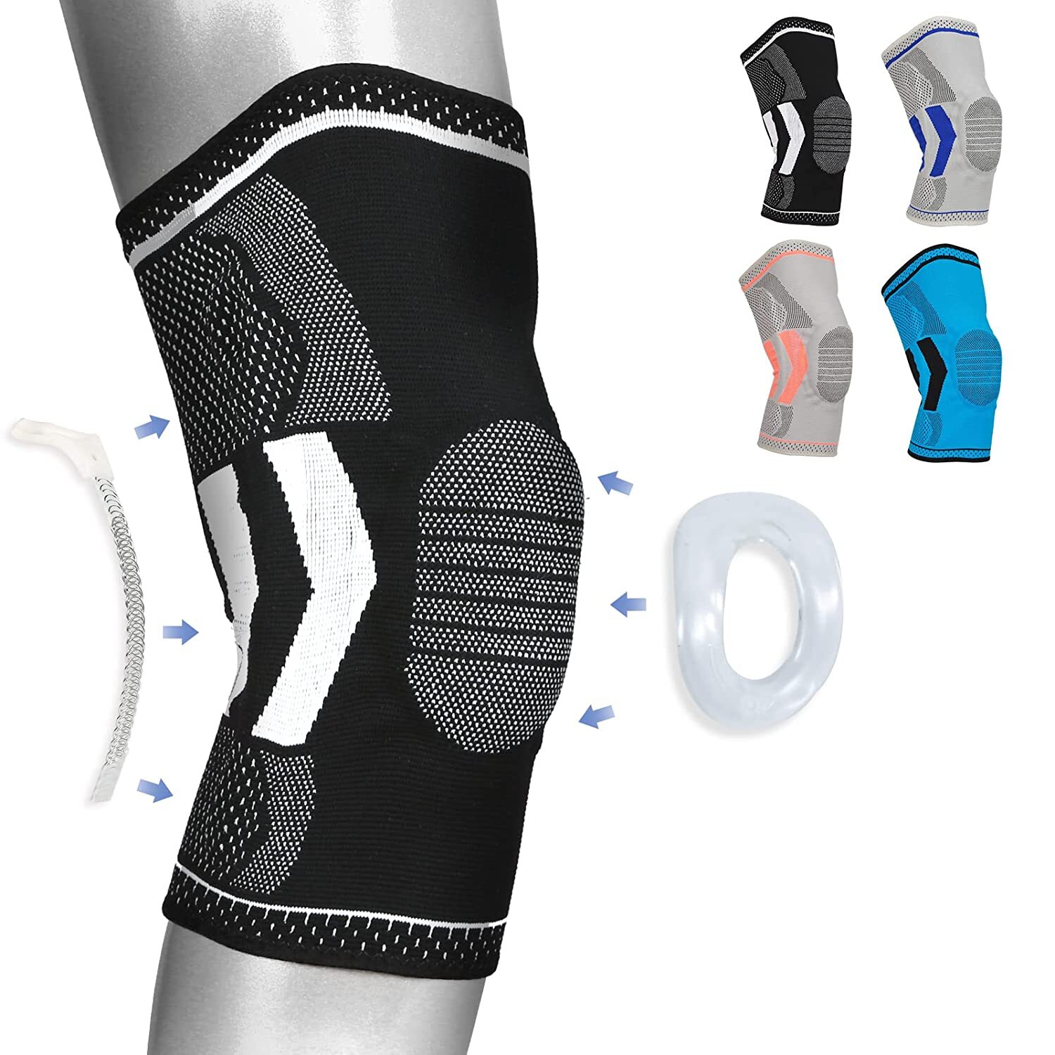 Fereesaoi Knee Braces for Knee Pain, Knee Compression Sleeve Support w/Patella