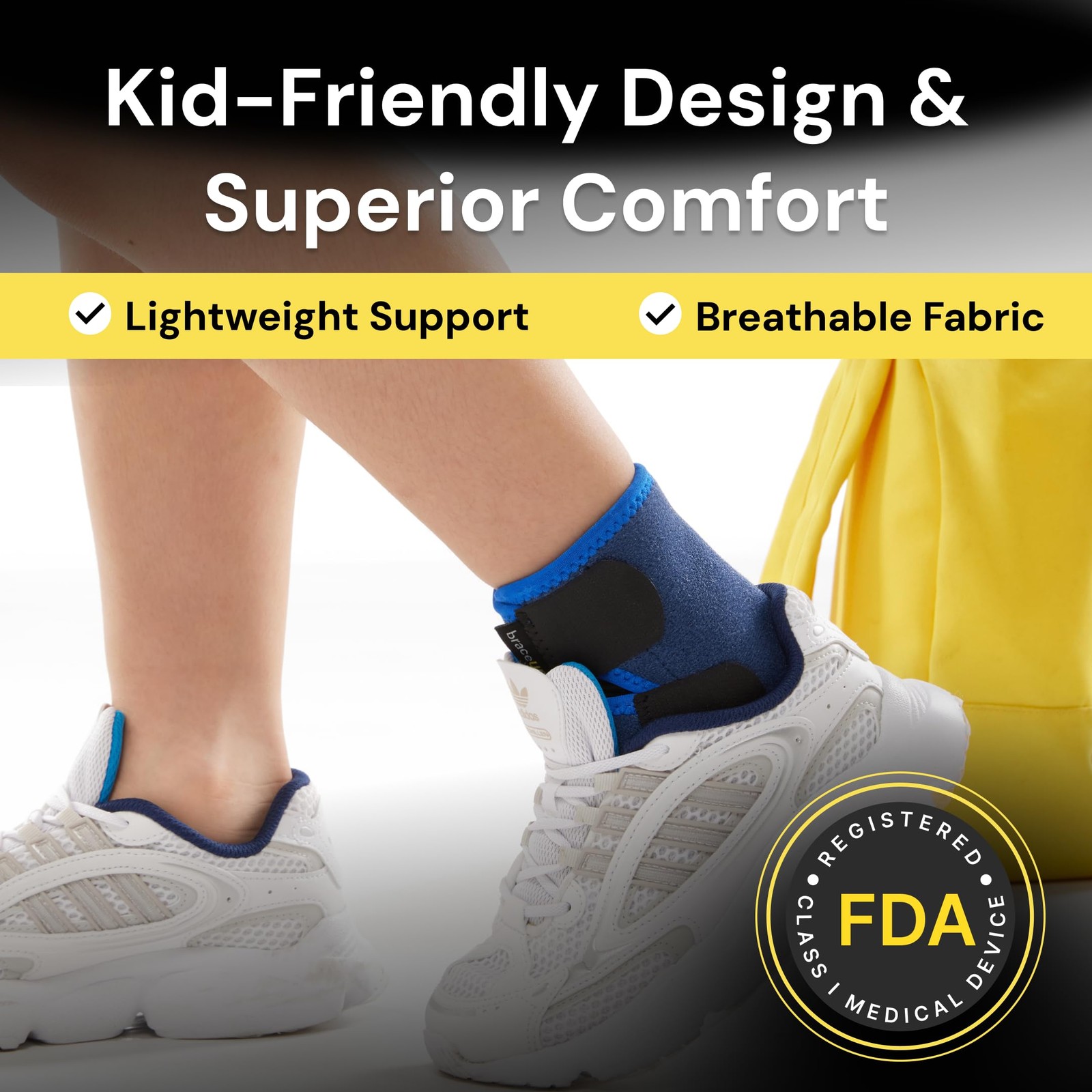 Kids Ankle Brace – Youth Sports Support for Boys & Girls Adjustable Foot Stab…