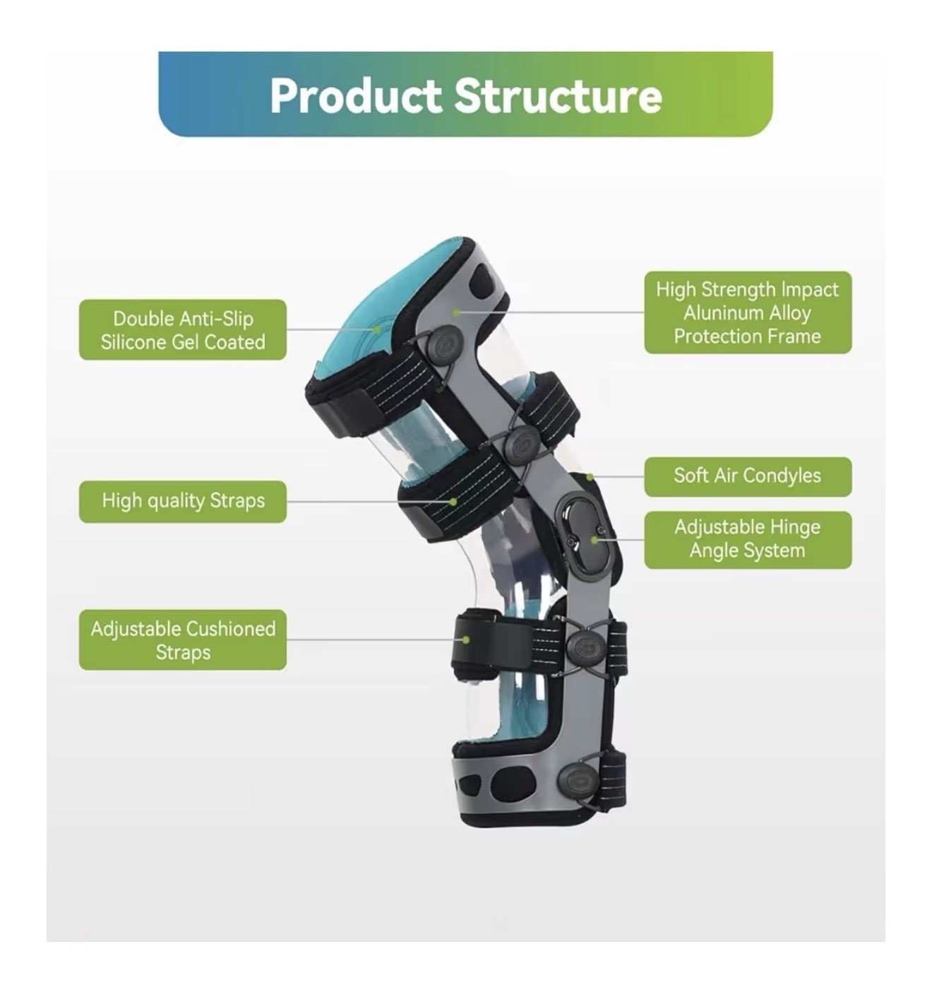 Komzer ACL Knee Brace for Ligament Injuries Sports Arthritis Left Extra large