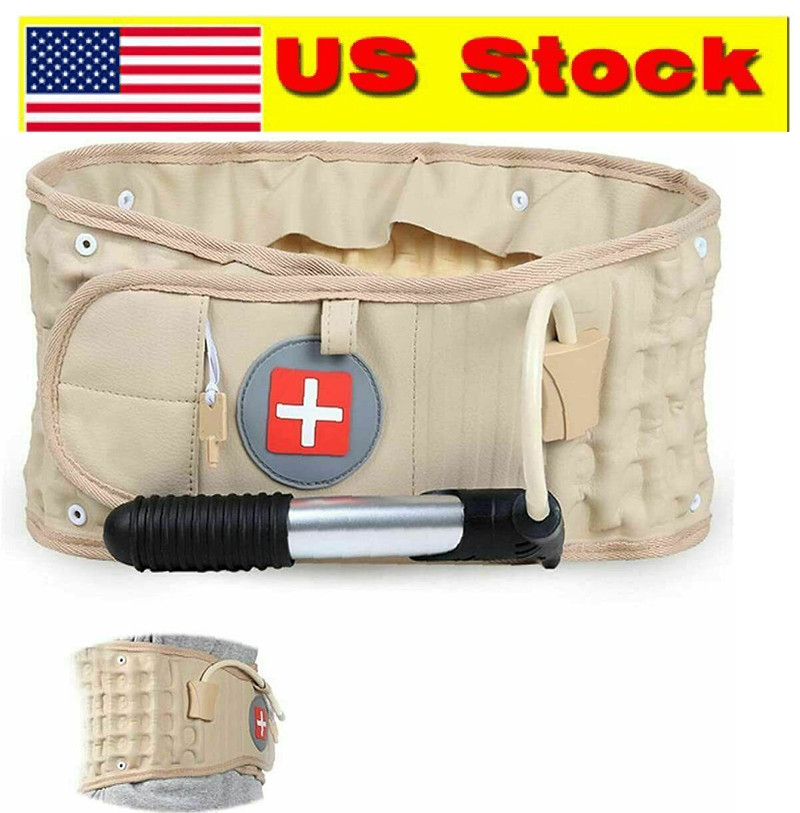 Adjustable Decompression Belt Back Brace Lumbar Support Air Traction Machine US