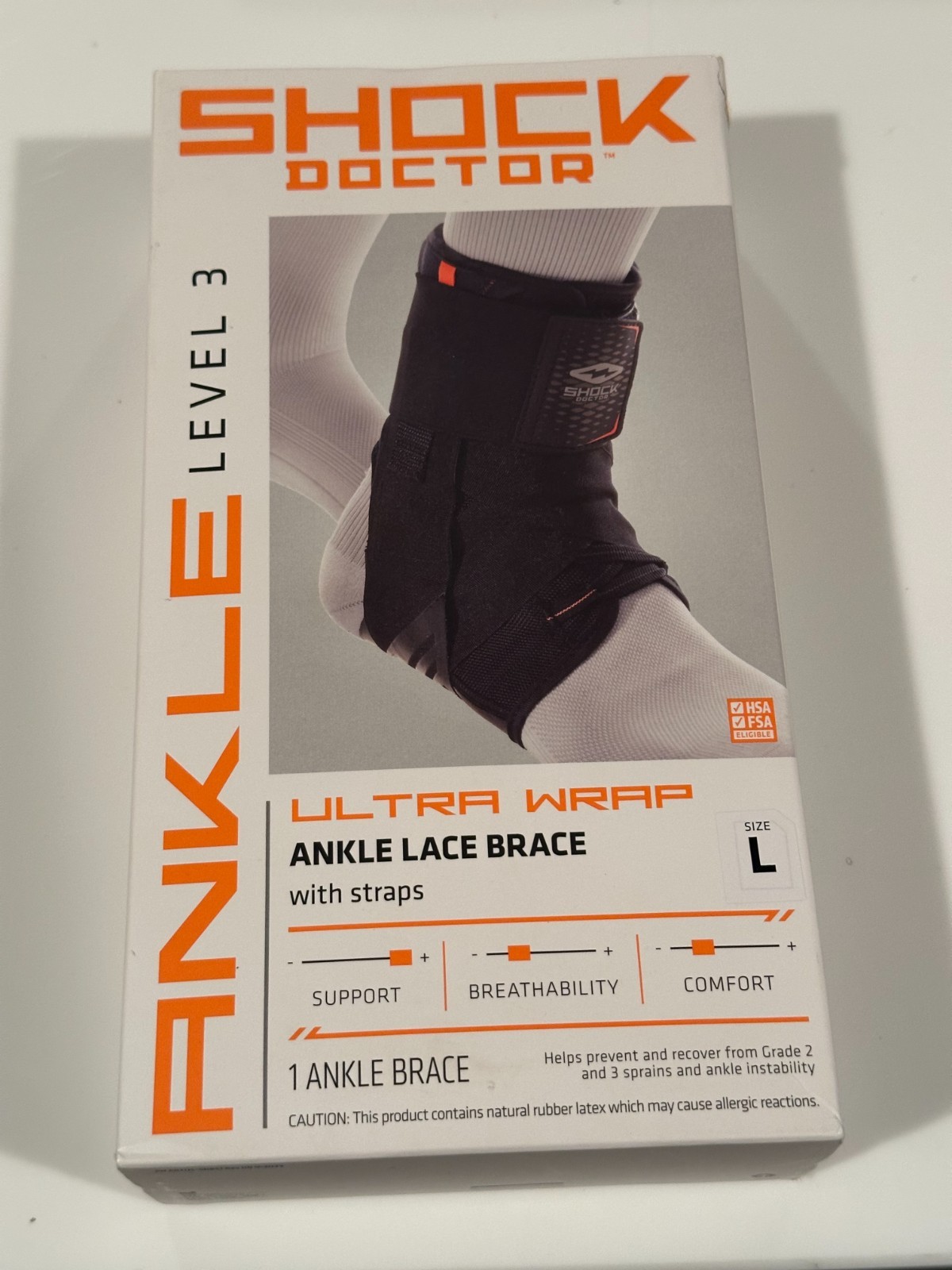 Shock Doctor Ultra Wrap Lace Ankle Brace- Level 3, Large