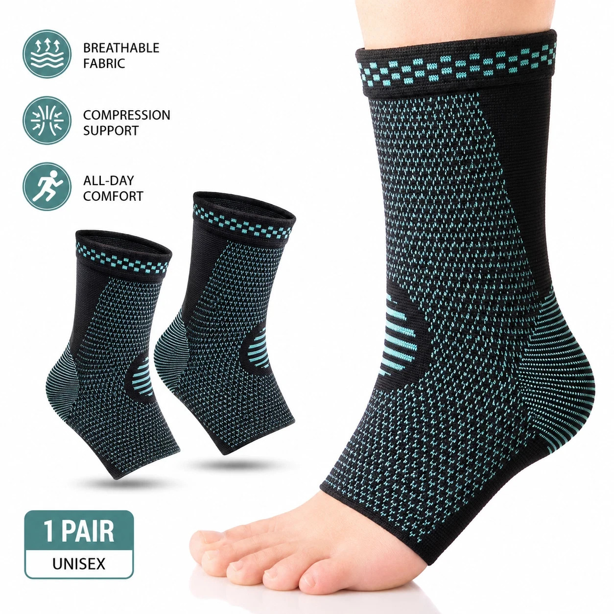 Foot & Ankle Brace Socks for Sprained Ankle Compression Sleeve – Plantar Fasc…