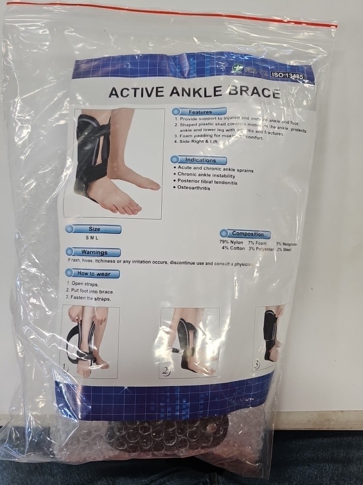 Active Ankle Brace Medium Lace Up & Strap Multi Sport Right
