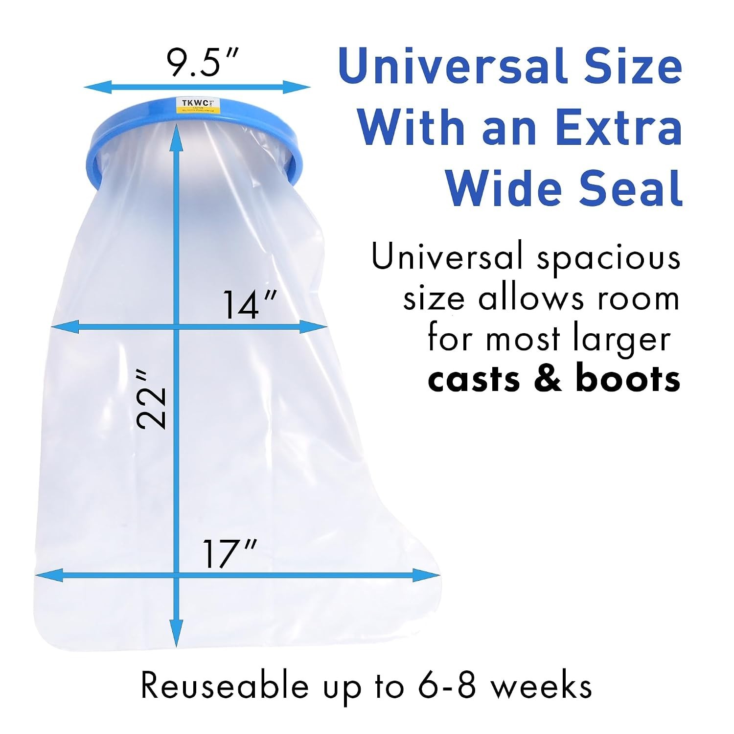 Water Proof Leg Cast Cover for Shower – Watertight Foot Protector Extra Wide XL