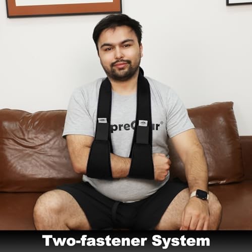 Arm Sling Shoulder Immobilizer, Rotator Cuff Support Brace, Lightweight Black