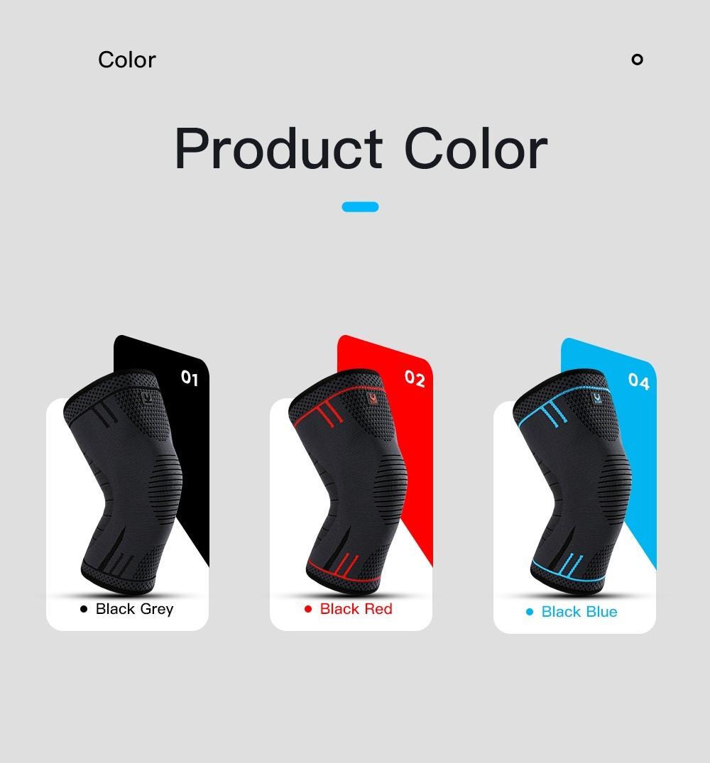 Compression Knee Support Sleeve Silicone Grip Sports Brace Running Gym Basketbal