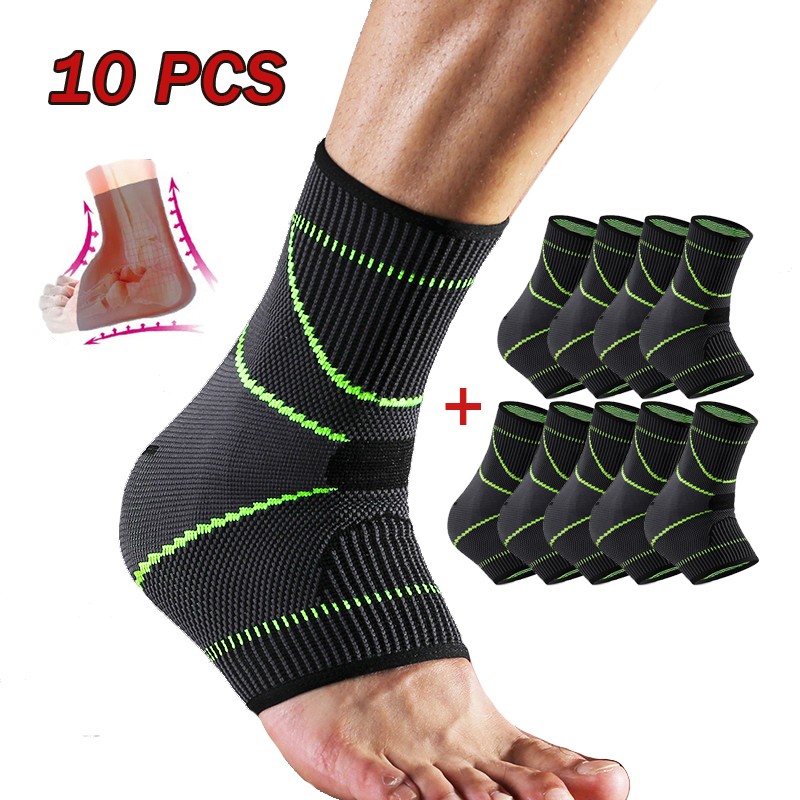10Pcs Ankle Brace Compression Sleeve Achilles Tendon Swelling Joint Pain Strap