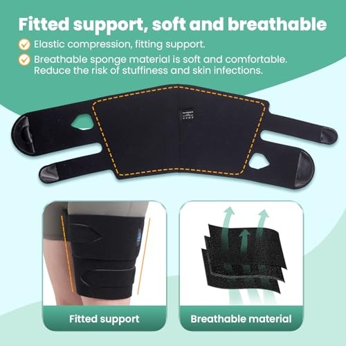 Thigh Compression Wrap Adjustable 4 Cross Straps for Lymphedema – Reduces