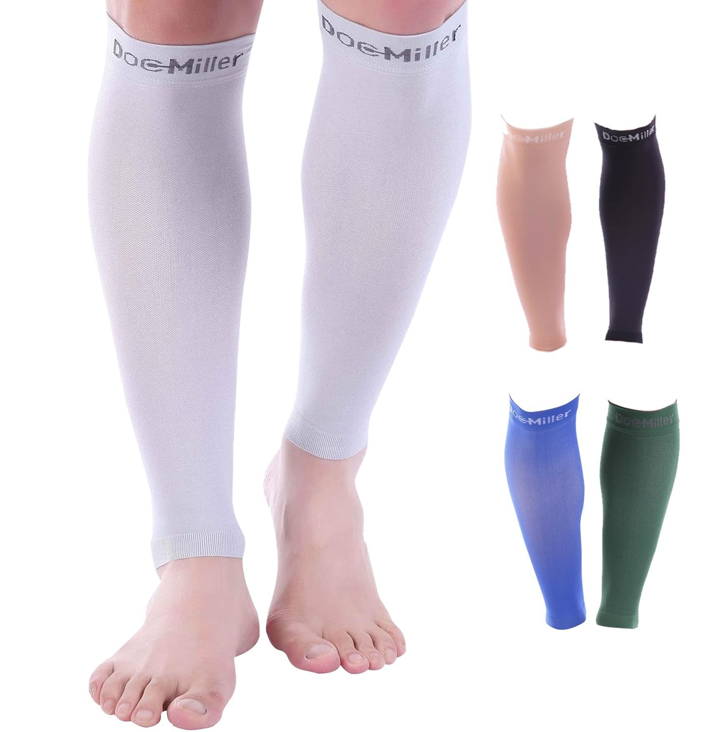 Doc Miller Calf Compression Sleeves 30-40 mmHg Gray