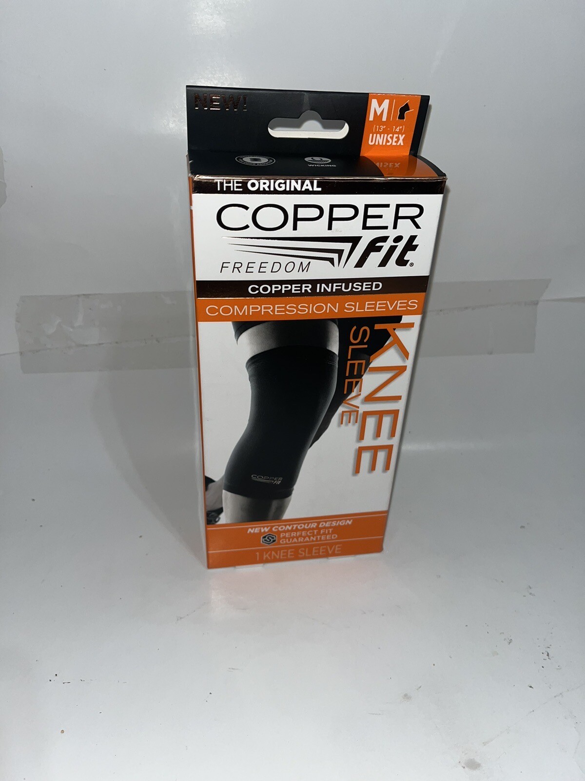 Copper Fit Freedom Knee Compression Sleeve Unisex, MED Black-READ MORE