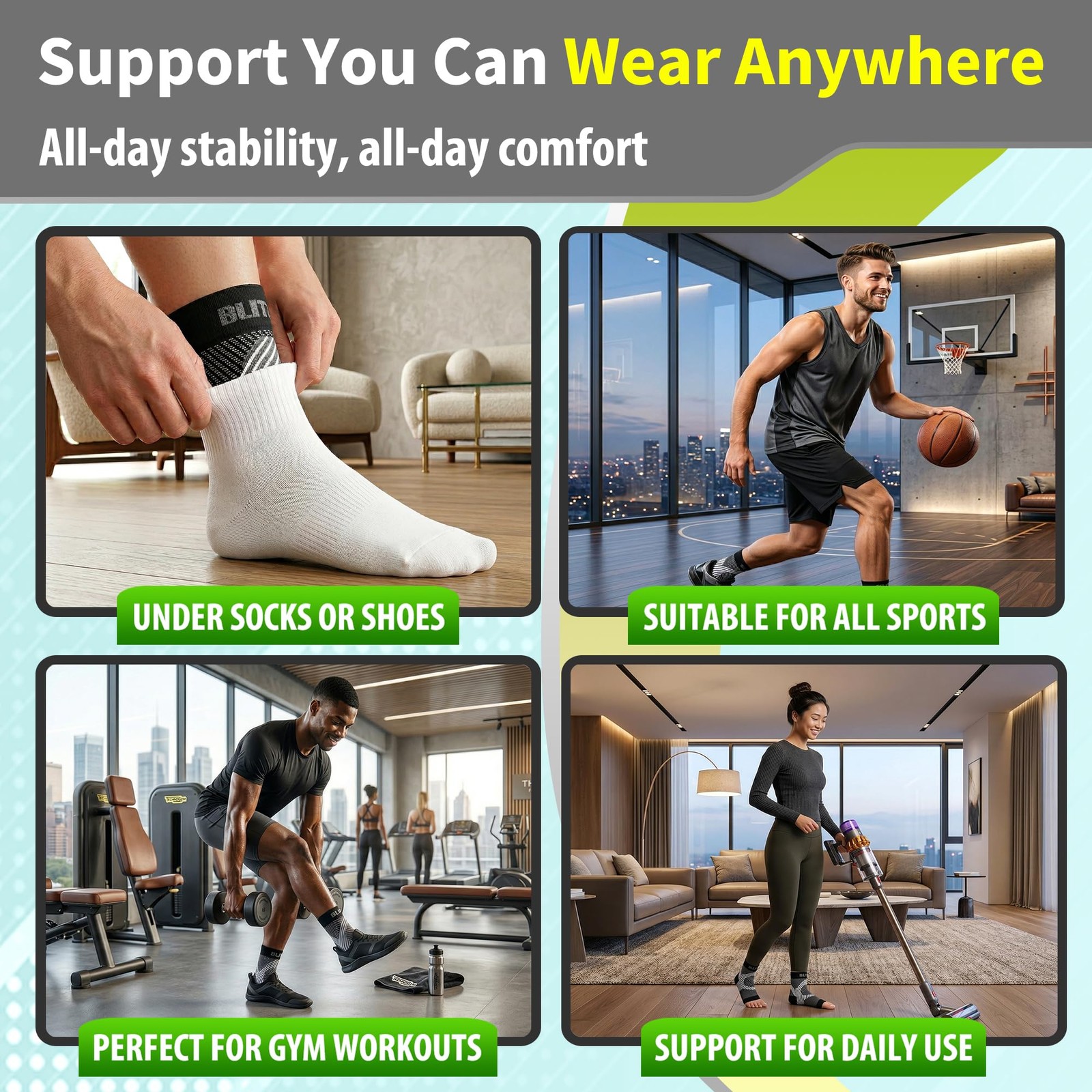 Blitzu Compression Socks For Plantar Fasciitis Achilles Tendonitis Arthritis
