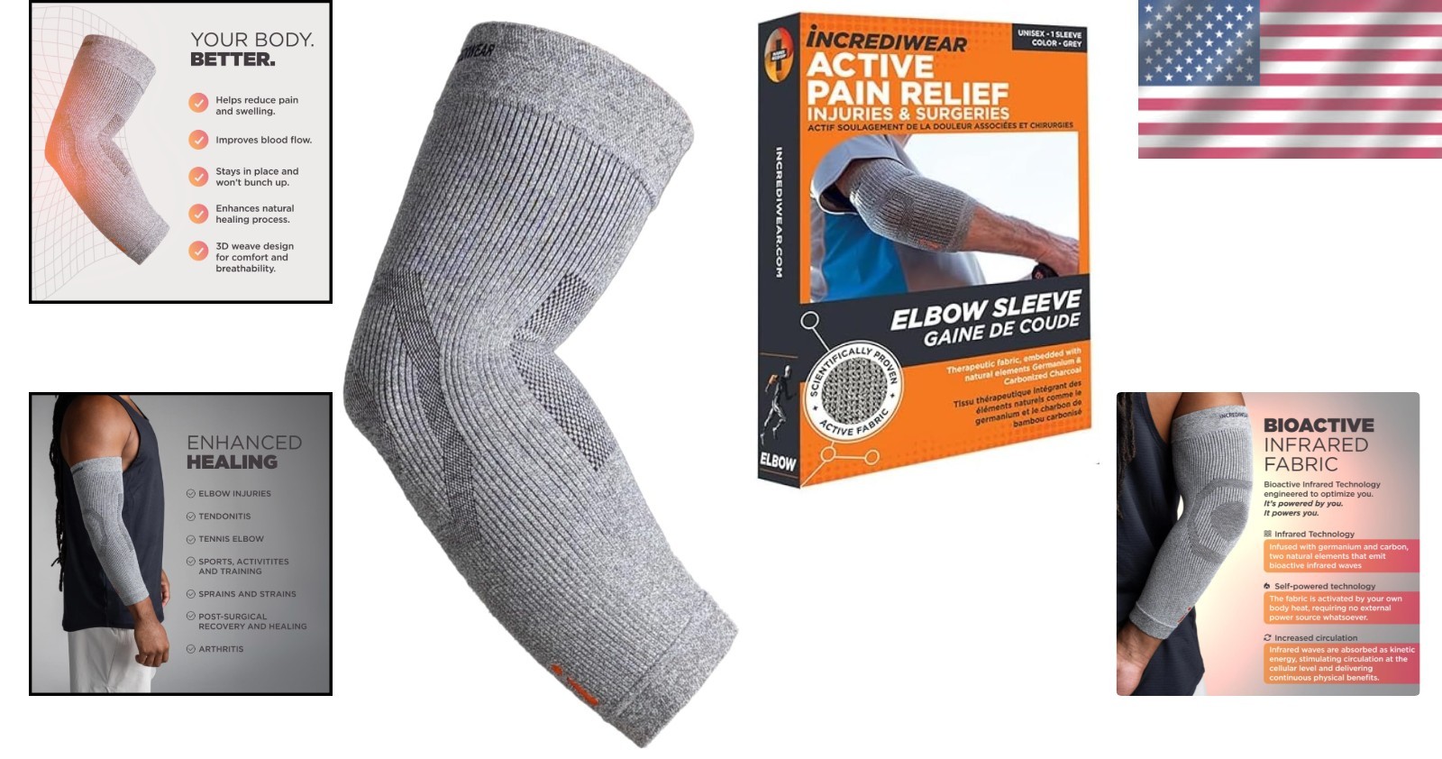 Elbow Brace for Joint Pain Relief & Inflammation with Anti-inflammatory Fabric