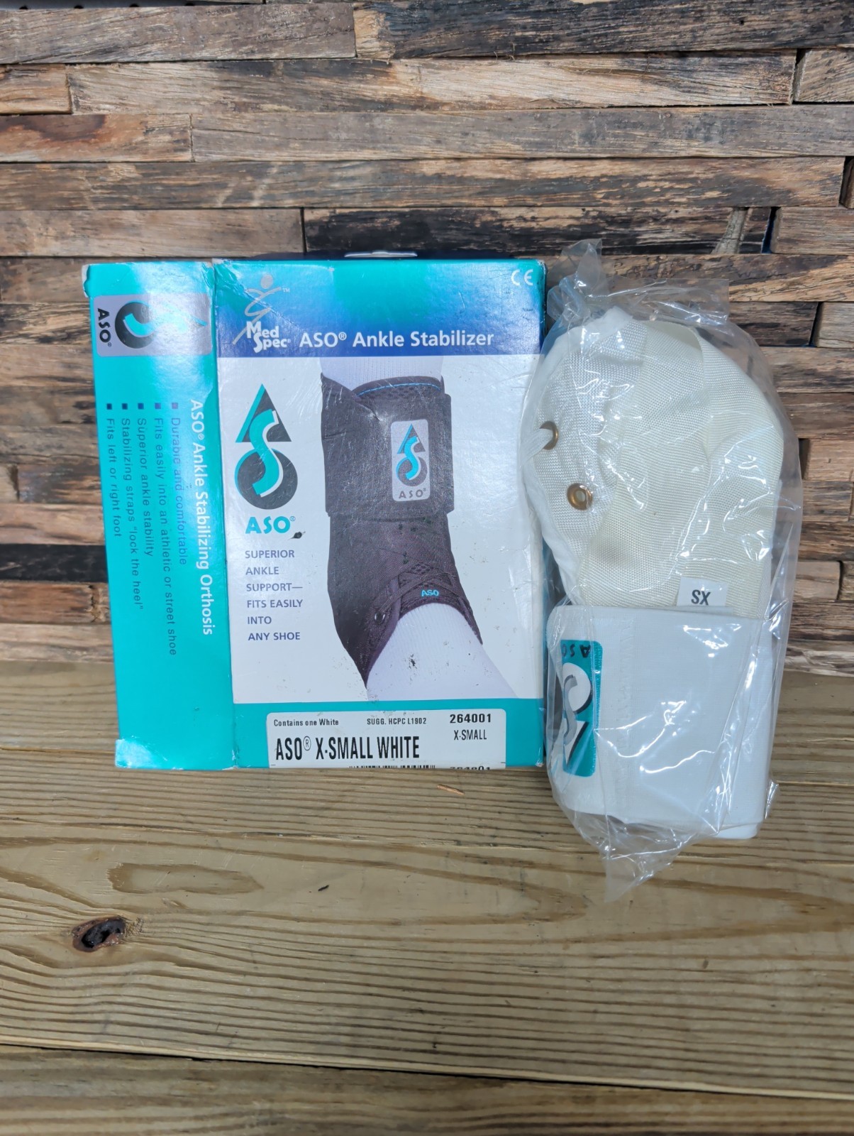 Med Spec ASO Ankle Stabilizer 264017 WHITE Extra Small NEW