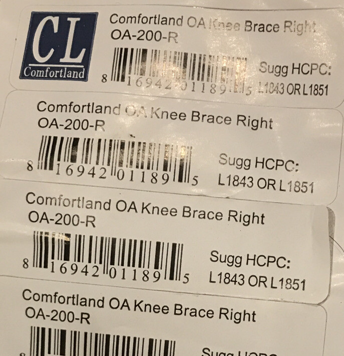 Comfortland Universal Adjustable OA Knee Brace Right Leg OA-200-R w/ Tool Kit