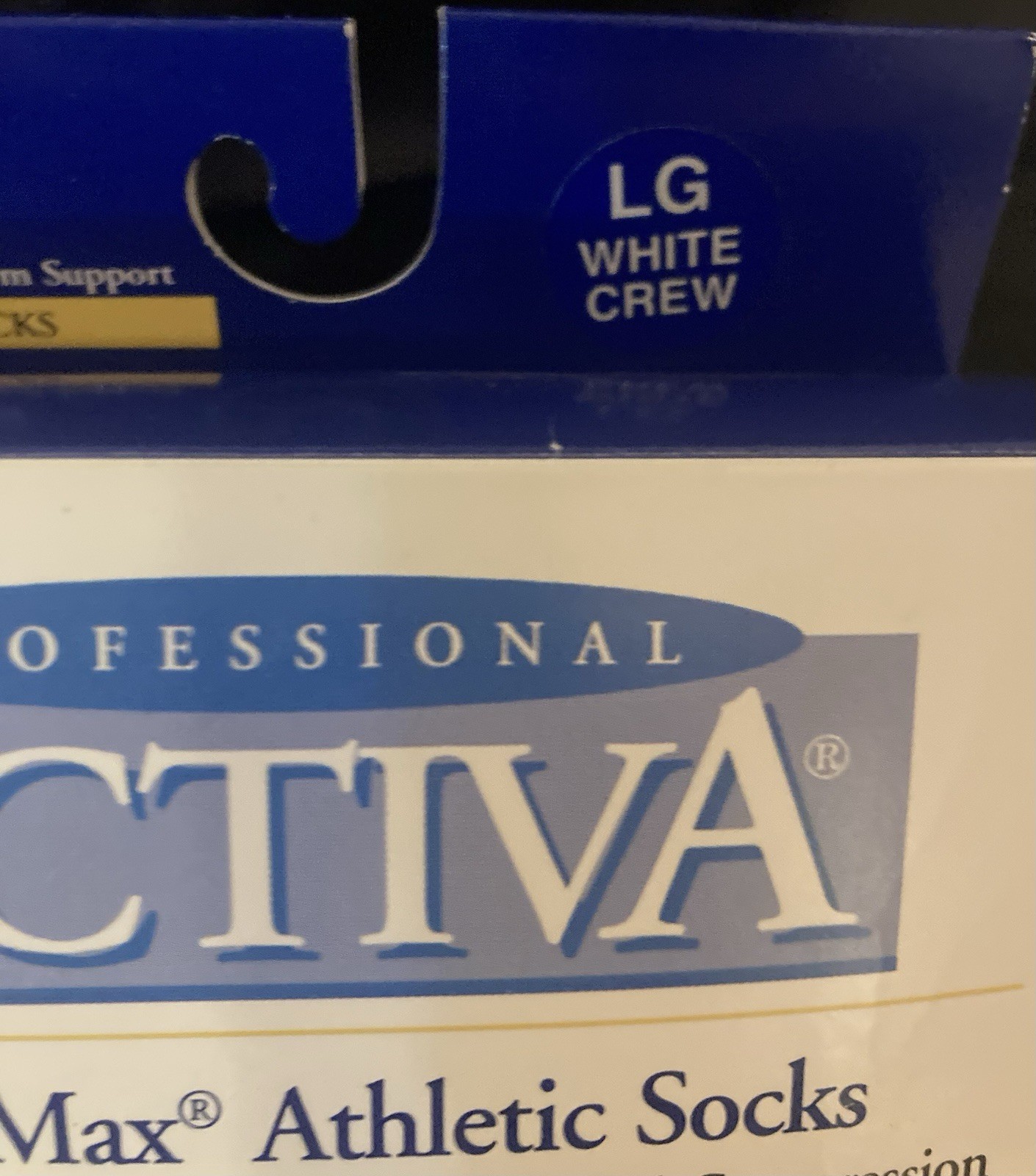 Activa CoolMax Athletic Crew Socks 20-30mmHg White Size LARGE