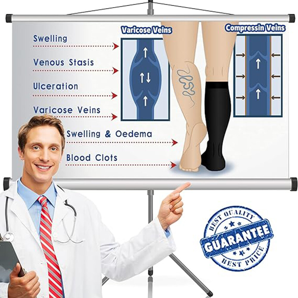 3 Pair Compression Calf Socks for Edema Diabetic Varicose Veins Medical Sport
