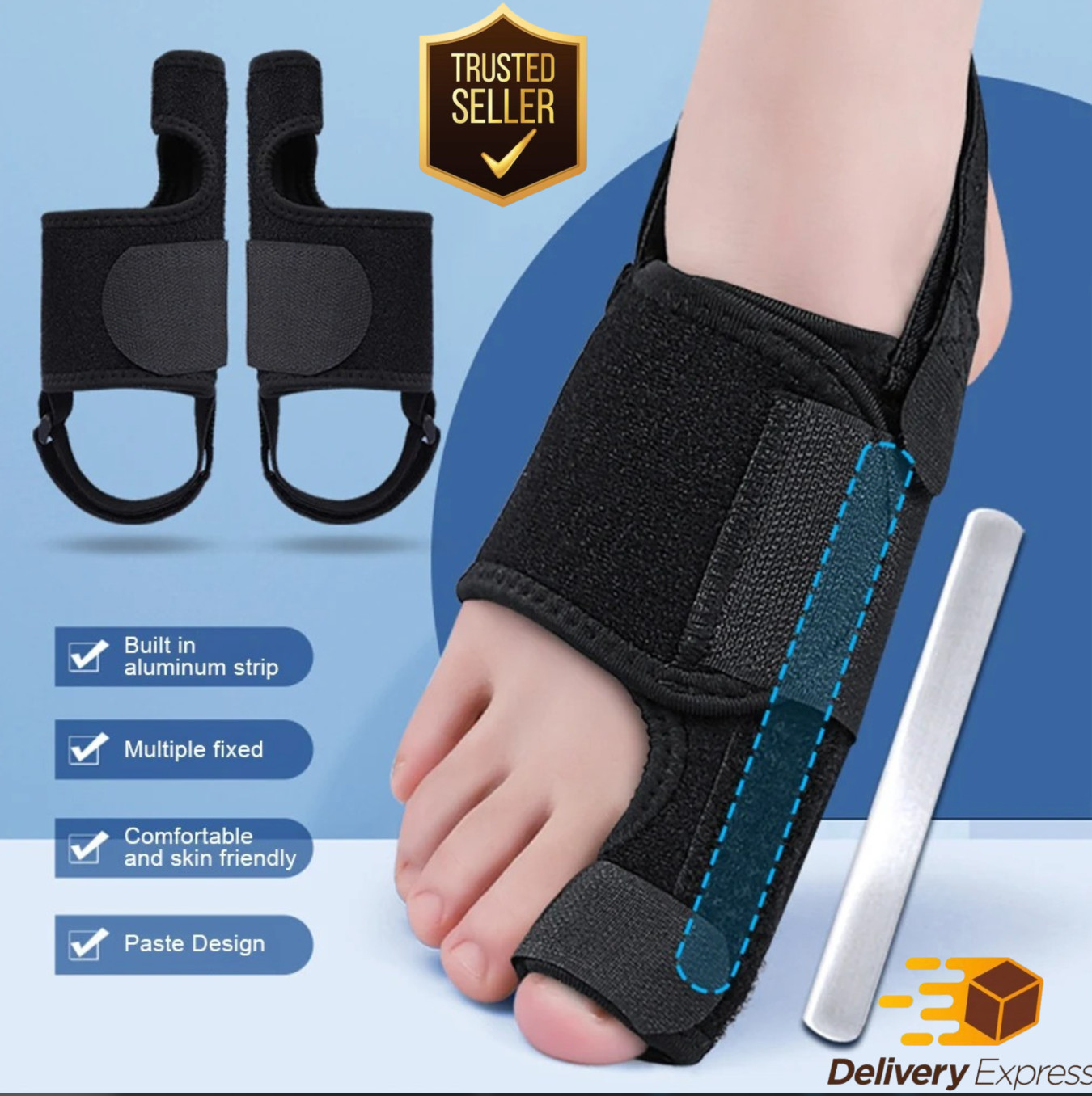 1pc Orthopedic Toe Corrector Bunion Splint Adjustable Hallux Valgus Brace – NEW