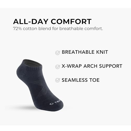 Black Ankle Socks for Women Men (3-Pack) – Cushioned Moisture Wicking Medium