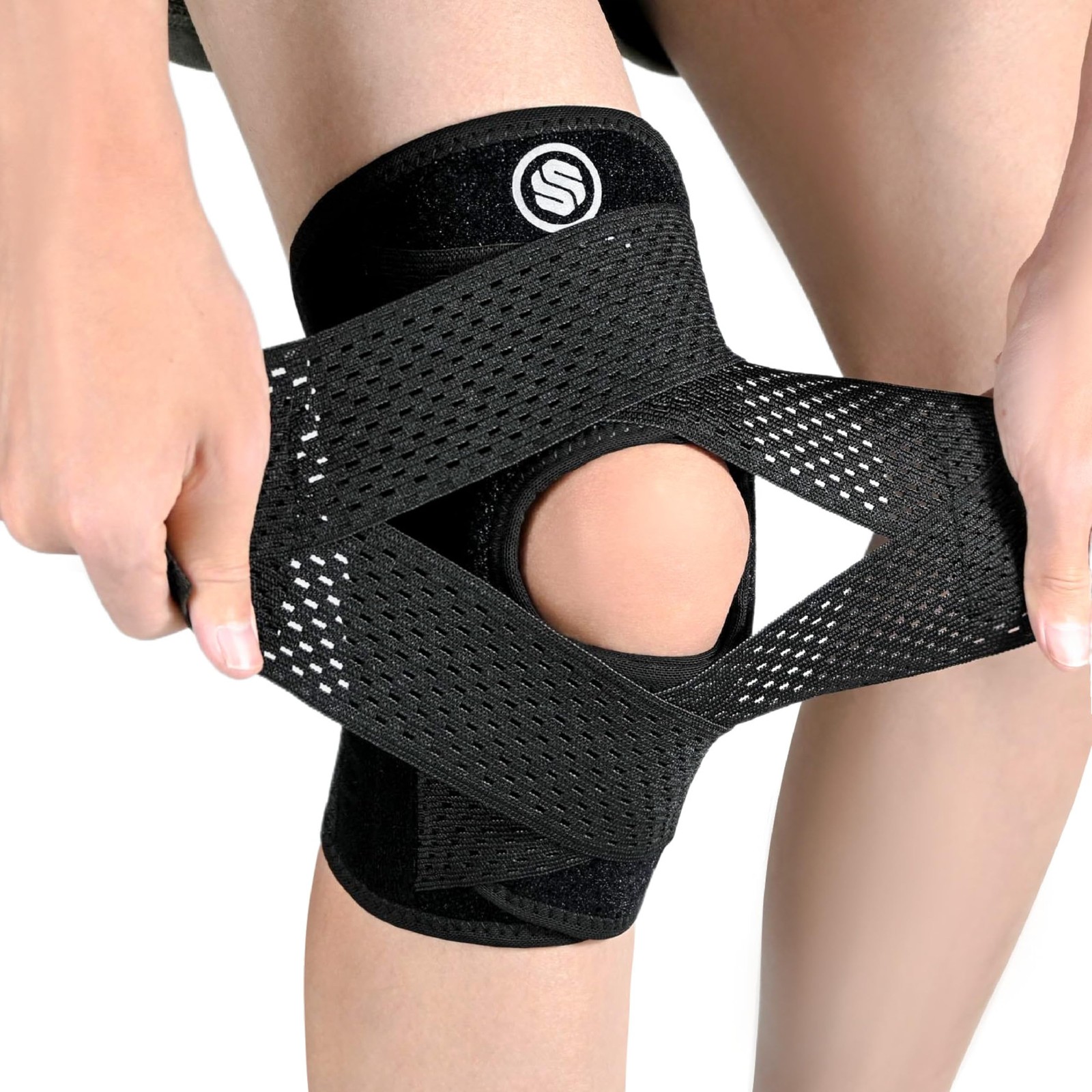 Knee Brace with Side Stabilizers for Pain, Adjustable XX-Large, Black