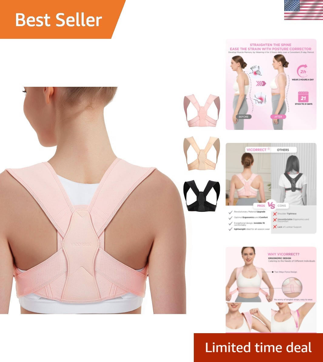Posture Corrector for Women and Men, Adjustable Upper Back Brace for Clavicle…