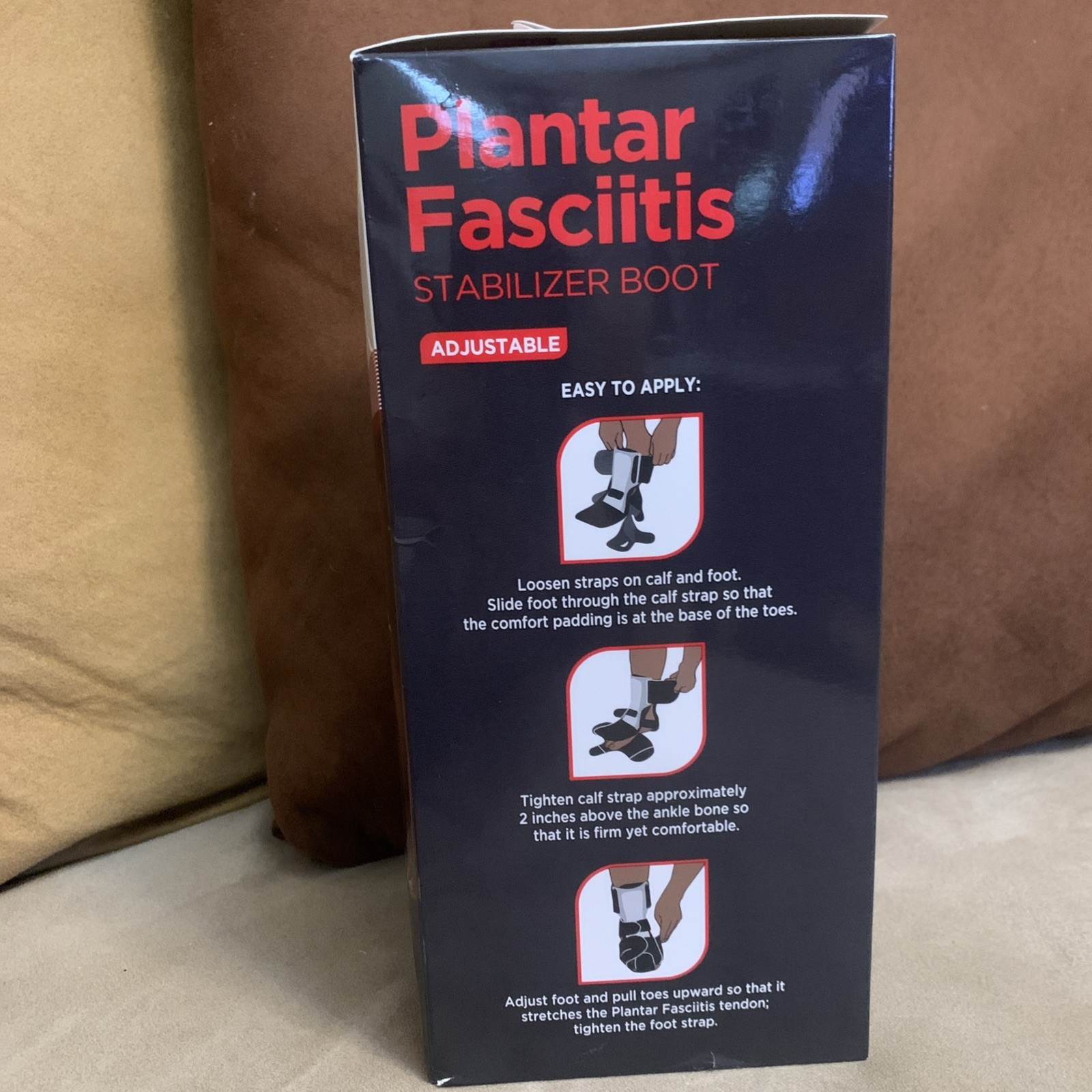 Equate Plantar Fasciitis Stablizer Black Brace Boot Adjustable One Size New