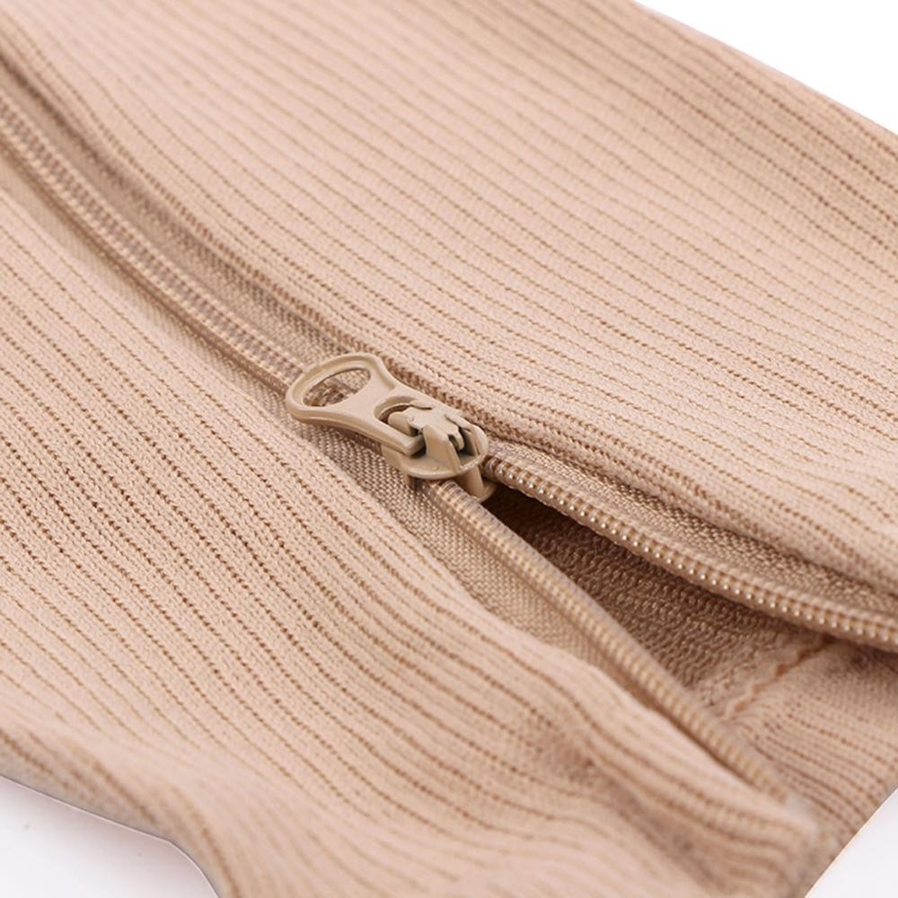 Zipper Compression Socks Open Toe 20-30mmHg Support Stocking Leg Calf Stockings