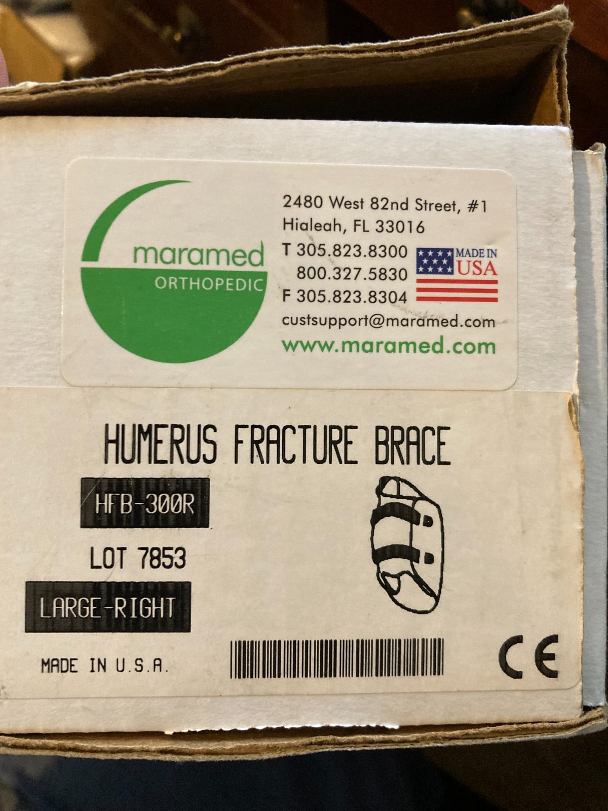 Maramed orthopedic Humerus Fracture Brace Large right Humerus Fracture Brace