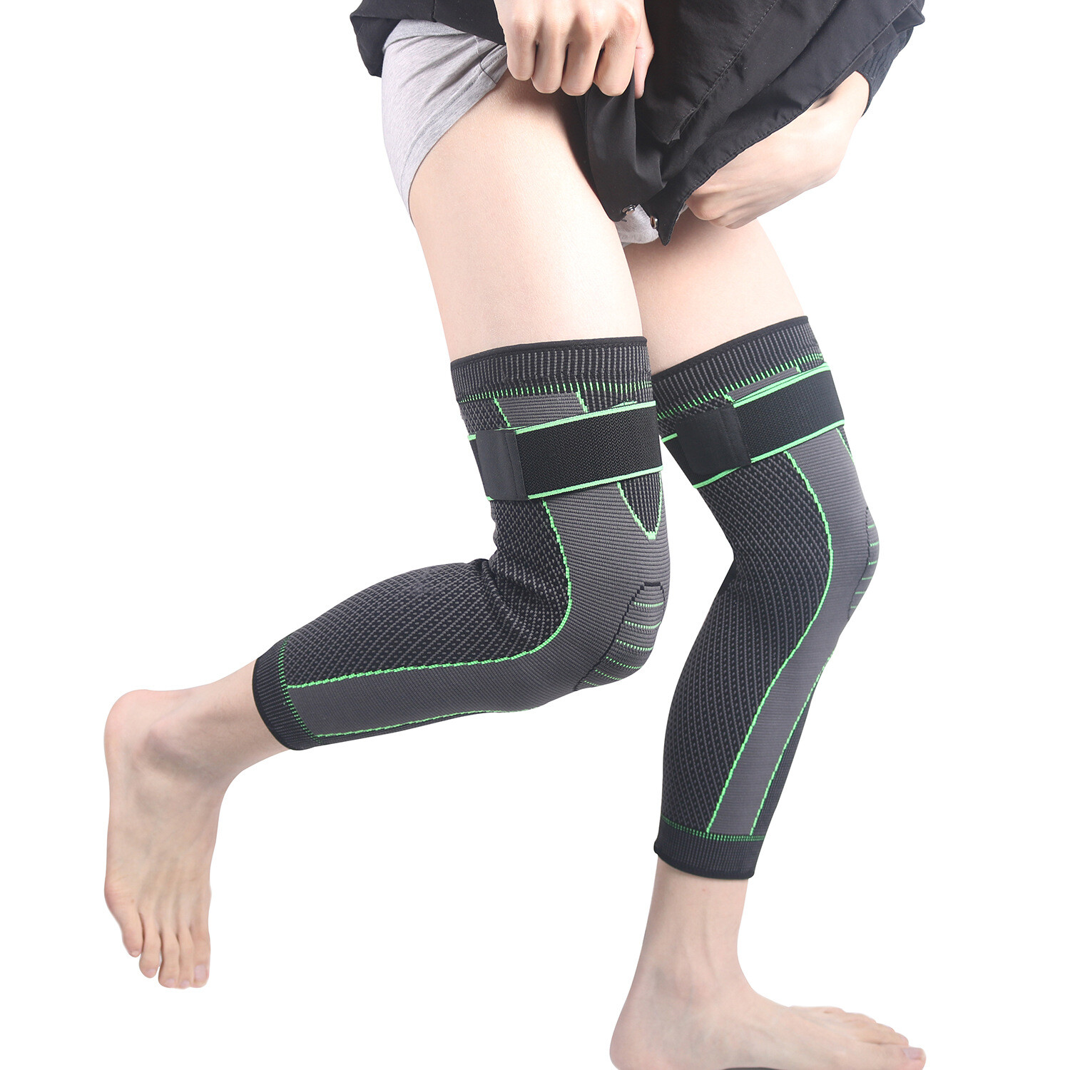 Leg Support Brace With Strap Thigh High Compression Sleeve Socks Pain Relief 1PC