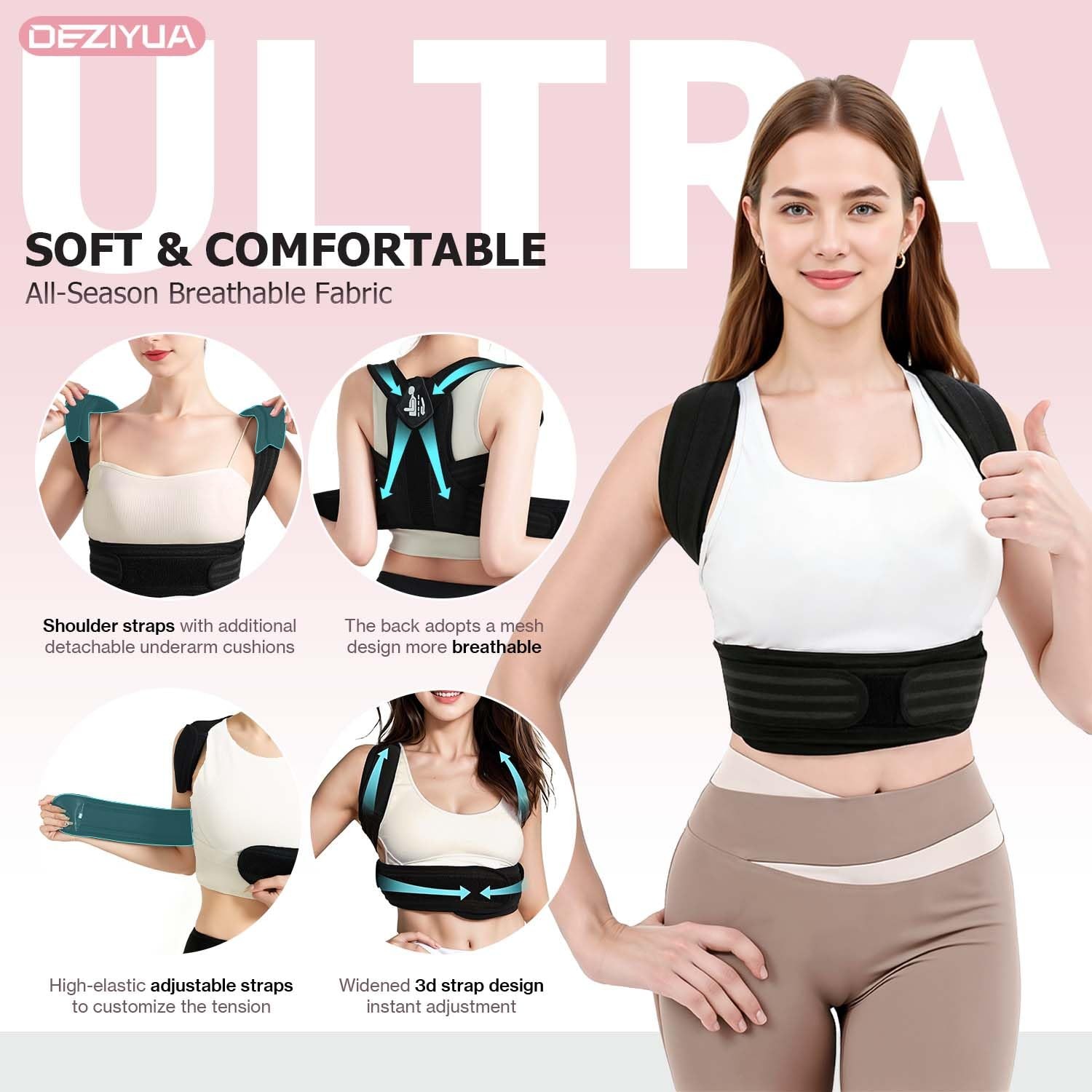 Deziyua Posture Corrector Back Brace For Women And Men Shoulder Straightener