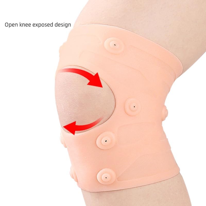 Magnetic Knee Pads, 1 Pair Breathable Silicone Brace Short style