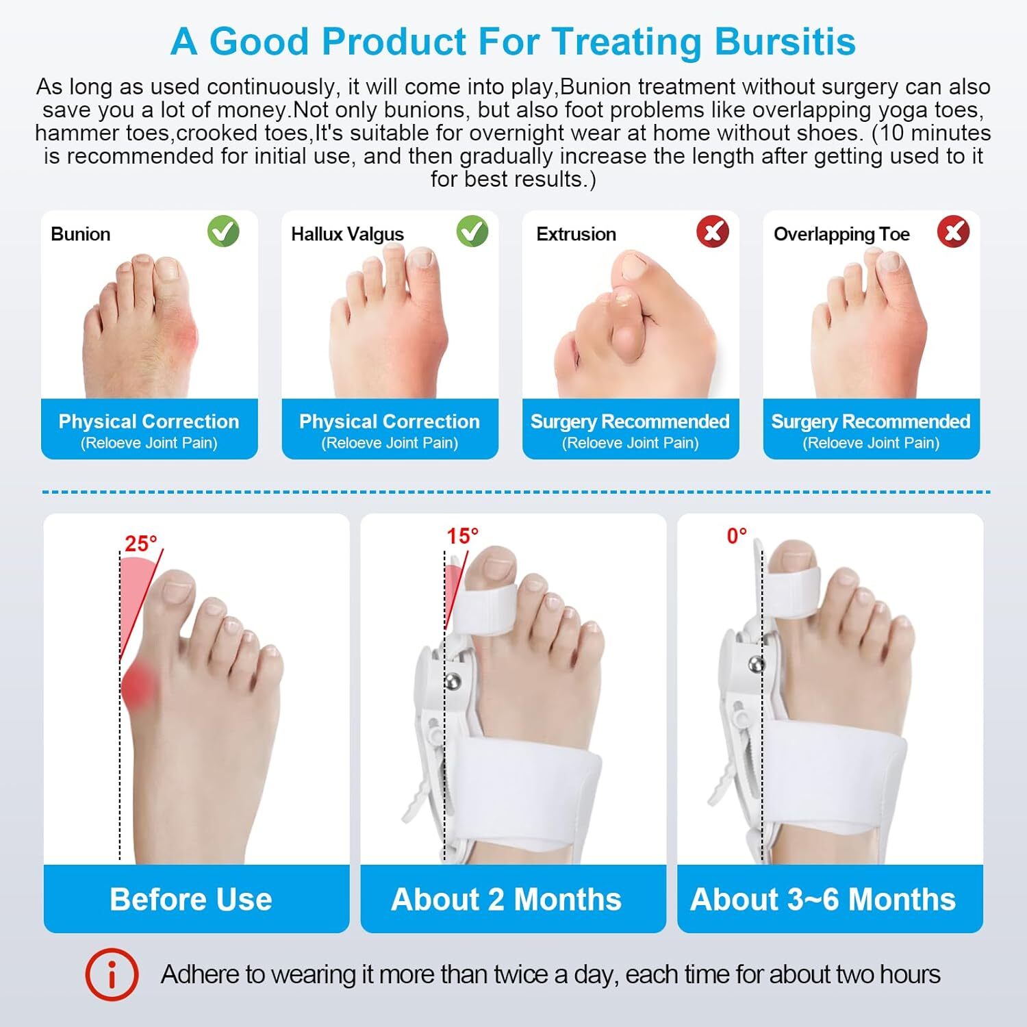 Bunions Correction Relief with Big Toe Separators Orthopedic Bunion Splint US