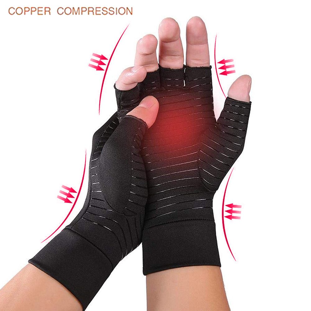 Compression Gloves Brace Support Arthritis Relief Sport Hand Wrist Pain Therapy