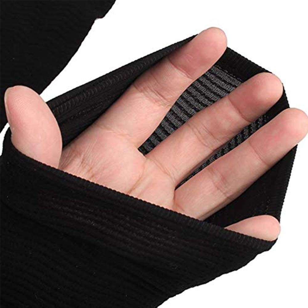 2-in-1 Women’s Elastic Compression Arm Sleeves – 7.8×13.7″, Black+Nude