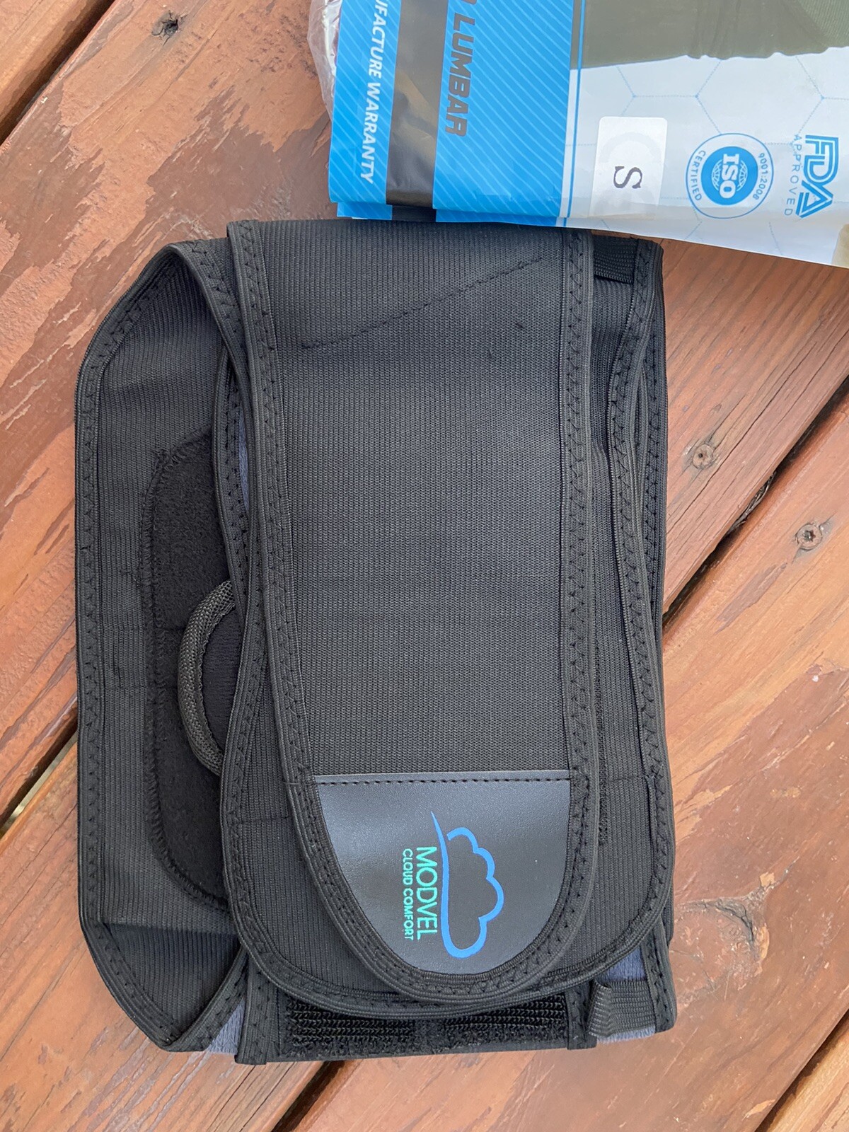 MODVEL Back Brace Premium Quality Cinching With Padded Lumbar Size Small