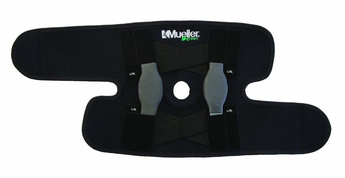 Mueller Adjustable Hinged Wraparound Knee Brace Green Line # 86455 OSFM