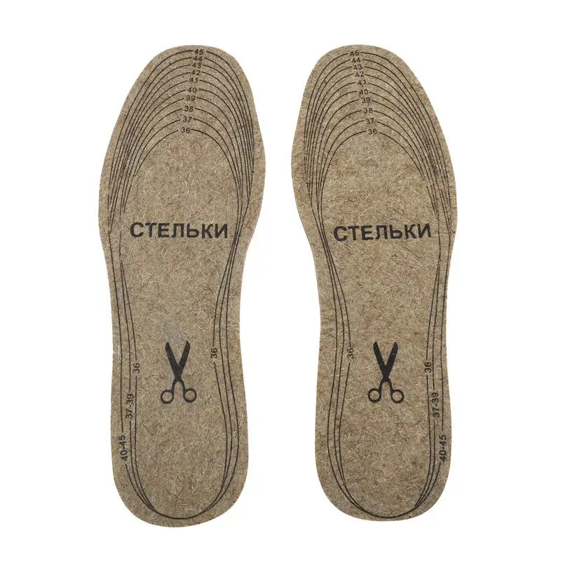 Wool Felt Insoles For Shoes Men Women Warm Shock-absorbing Insoles Shoes Pad Inl