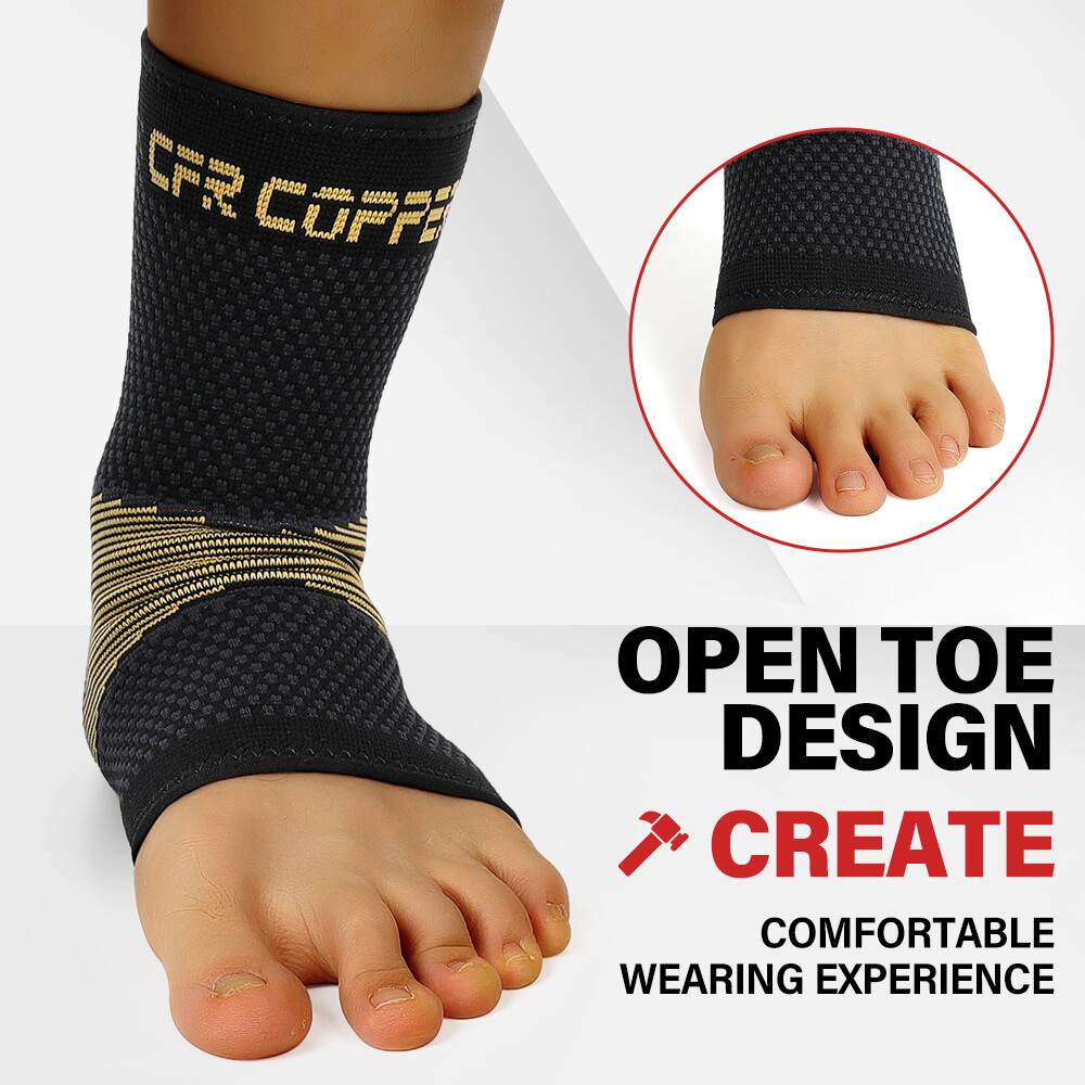 Copper Ankle Support Brace Compression Sleeve Socks Foot Pain Relief Functional