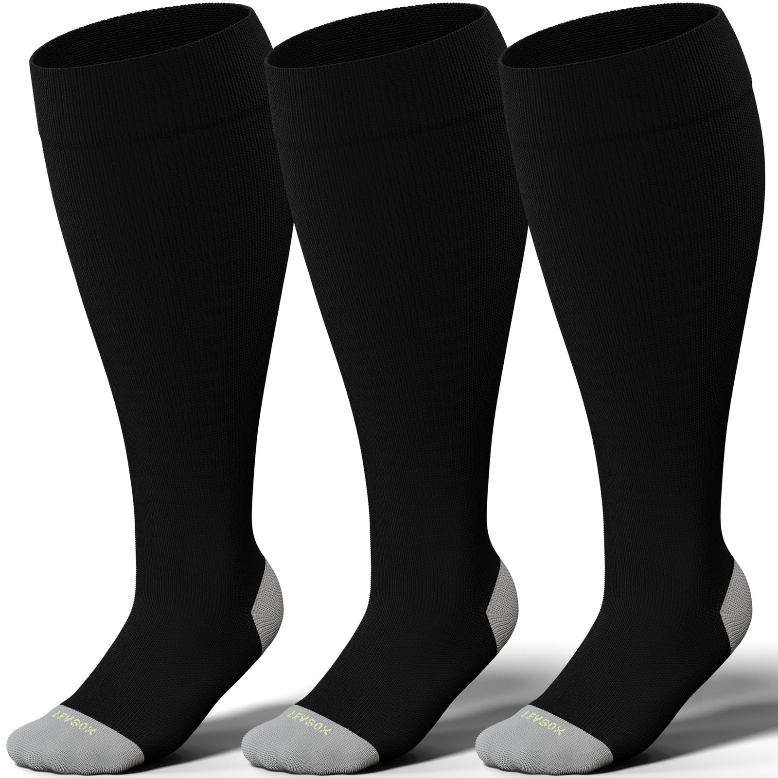 Wide Calf Compression Socks 15~20 mmHg Knee High for Women Men