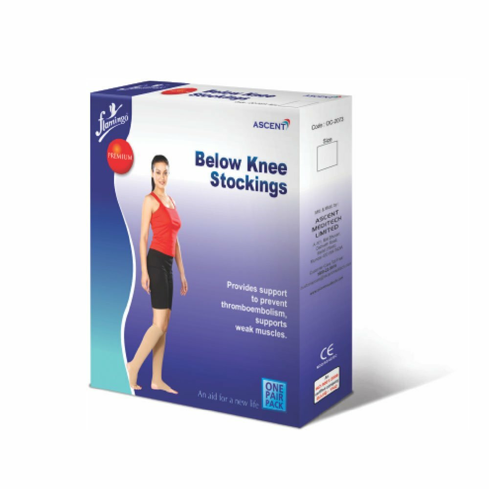 Flamingo Orthopaedic Vericose Vein Stockings Open Toe Compression Knee Length
