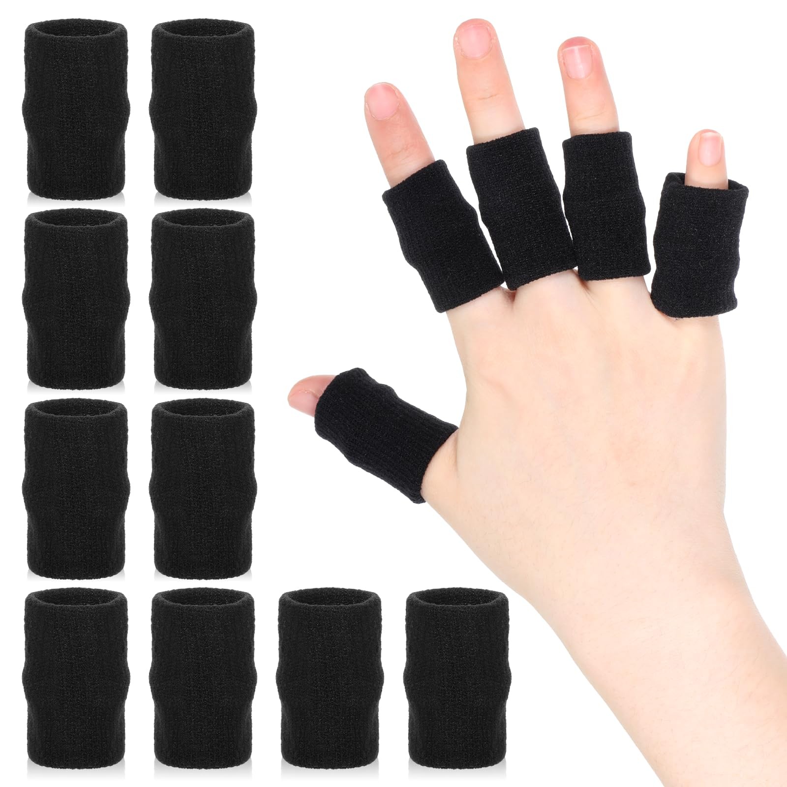 10 Pcs Finger Sleeves Finger Compression Protectors Elastic Finger Covers