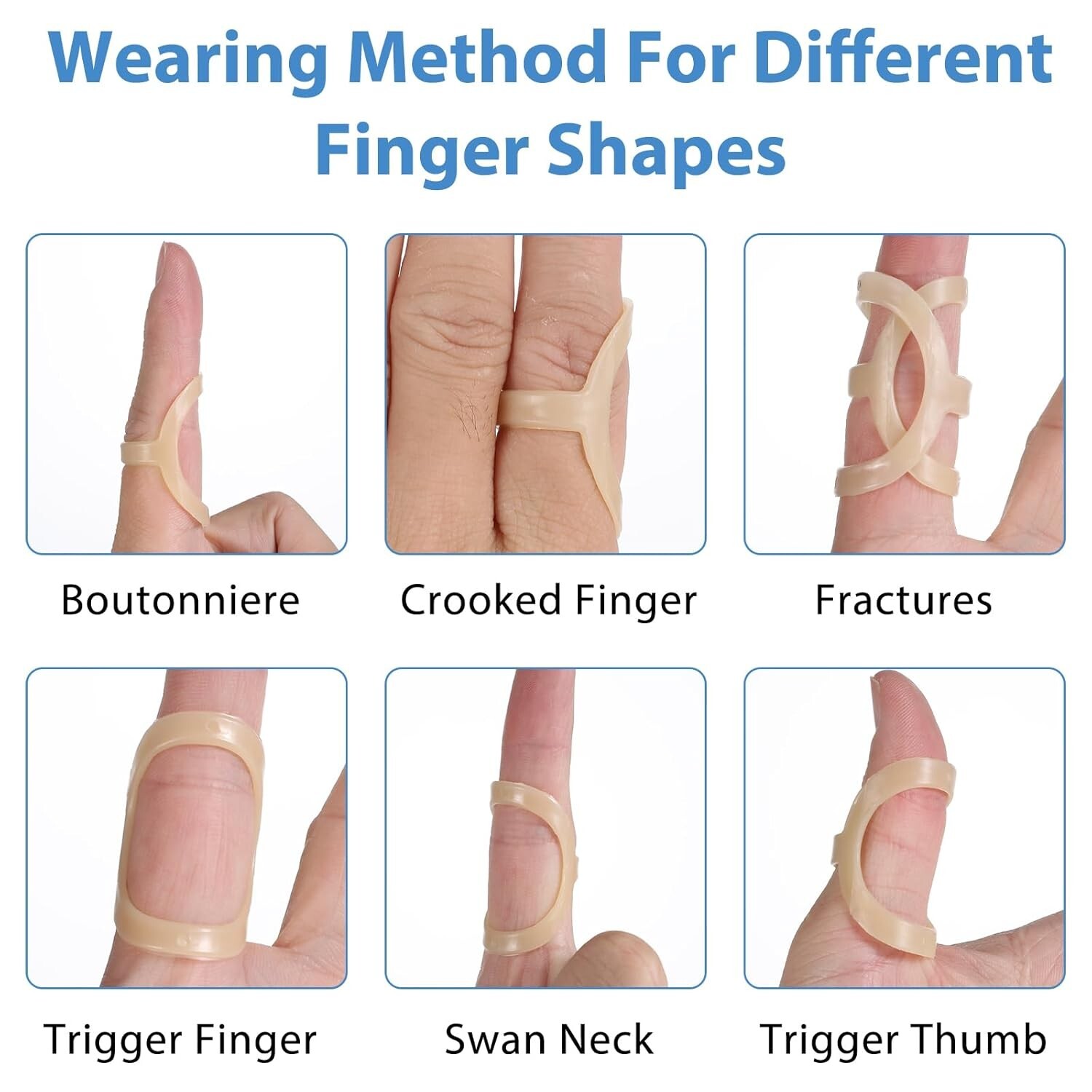10 Pcs Oval Finger Splints and Sleeves Kit – (Size 4-9)Fingers Brace Support